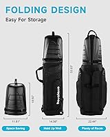 Vista 6 de Golf Travel Bags for Airlines with Tank Wheels and Hard Case Top ABS, Lightweight Travel Golf Bag, Protect Golf Clubs, Easy to Maneuver