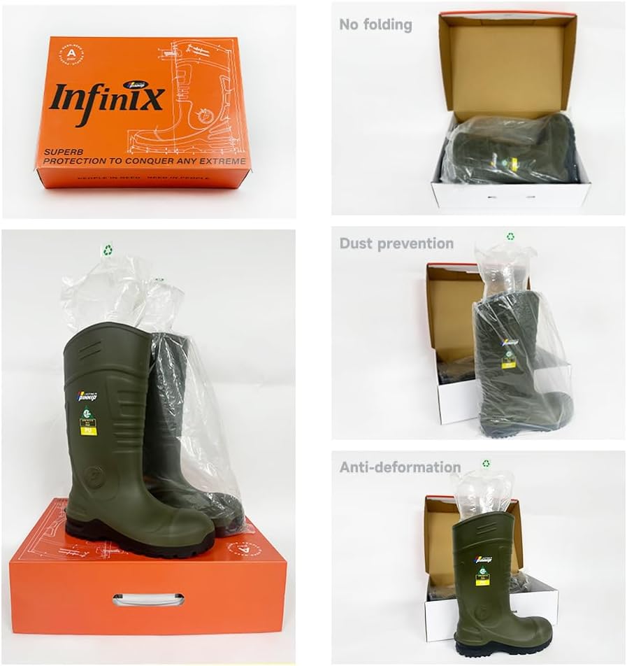 Mens PU Rubber Work Boots With Steel Toe & Shank - Waterproof Anti-slip Mud Rain Boots Hunting Boots ASTM F2413-24 Acid & Oil Resistant - Image 6