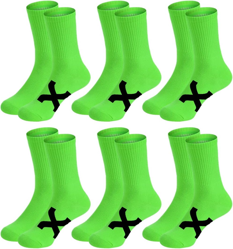 ReachTopSports Socks for Man Women 6 Pairs Cotton Crew Socks Training Athletic Socks Breathable Classic Hiking Walking Running Socks Unisex