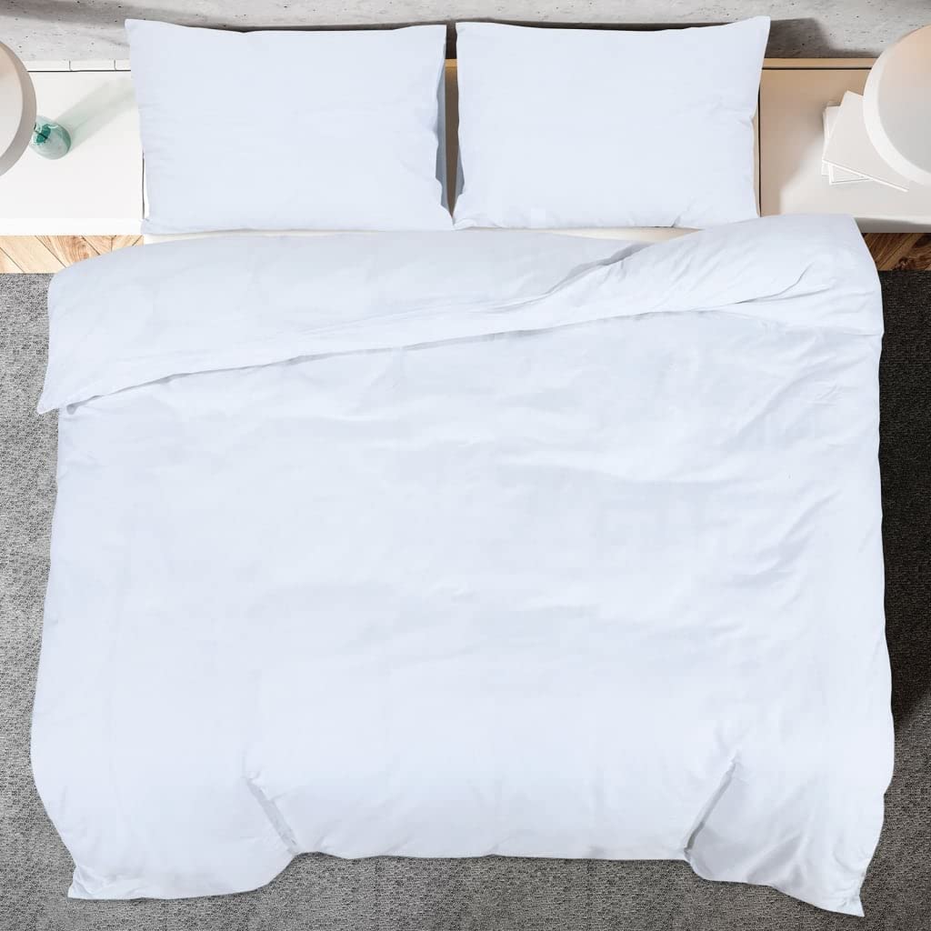 Set Copripiumino Bianco 220x240 cm in Cotone,Casa e Giardino,Biancheria,Lenzuola e Coperte,Copripiumini,1.18kg - 136163