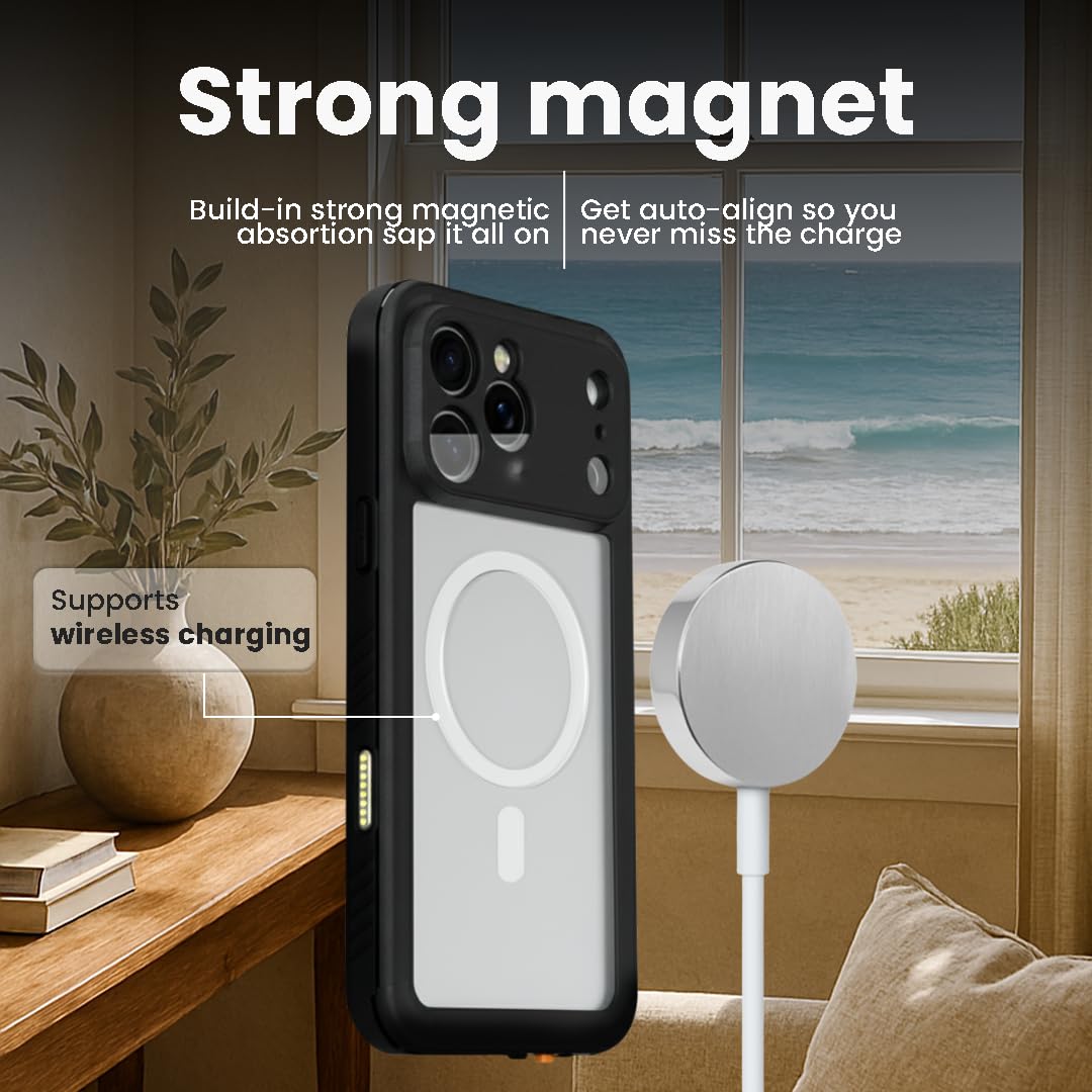 MOTIVE For IPhone 17 Pro Max Case With Belt Clip, Waterproof Full Body 360 Protection Built In Screen Protector Wireless Charging Compatible With Iphone 17 Pro Max Holster Case 69 Black - View #11
