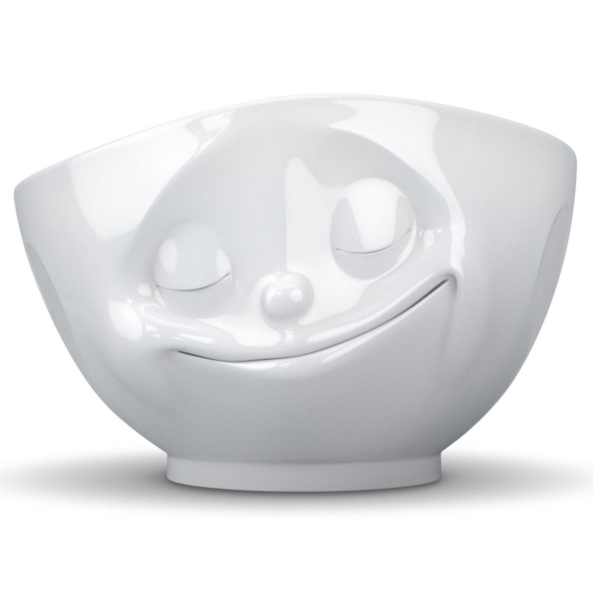 FIFTYEIGHT PRODUCTS TASSEN Porcelain Bowl, Happy Face Edition, 16 oz. White, (Single Bowl) for Serving Cereal, Soup : Home & Kitchen