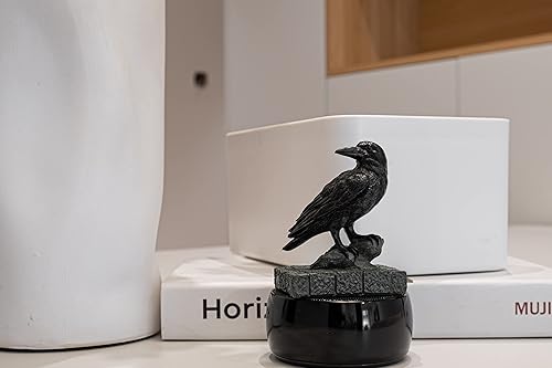 Raven On Rock - Estatua gótica de cuervo carroñero de 3 pulgadas