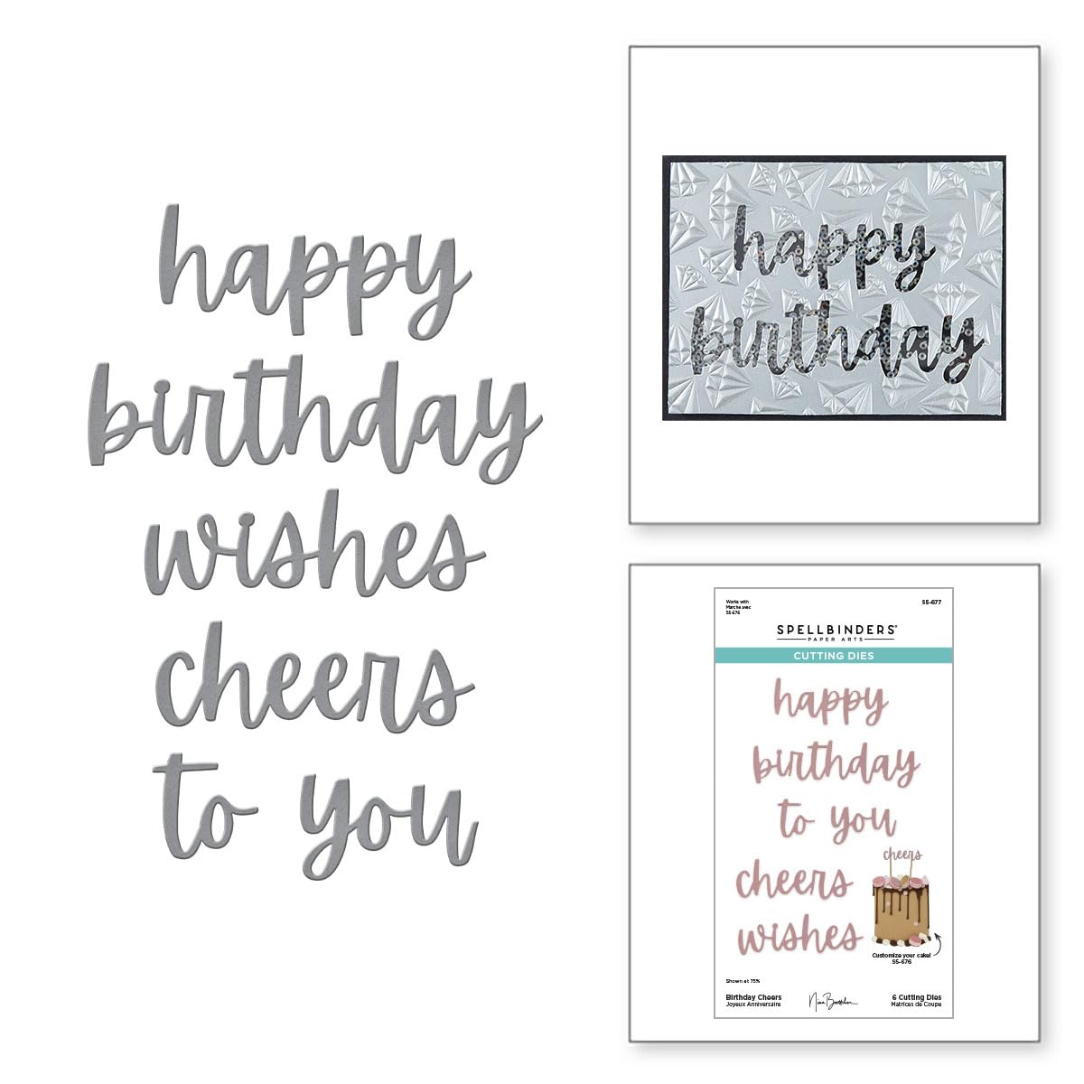 Spellbinders Birthday Cheers Etched Dies from The Bougie Birthday Collection by Nina Boettcher