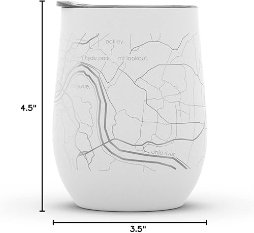 Vista 791 de Well Told Lexington Kentucky Map - Vaso de vino aislado con grabado de mapa de Kentucky, taza de acero inoxidable grabada (12 onzas, verde domingo)