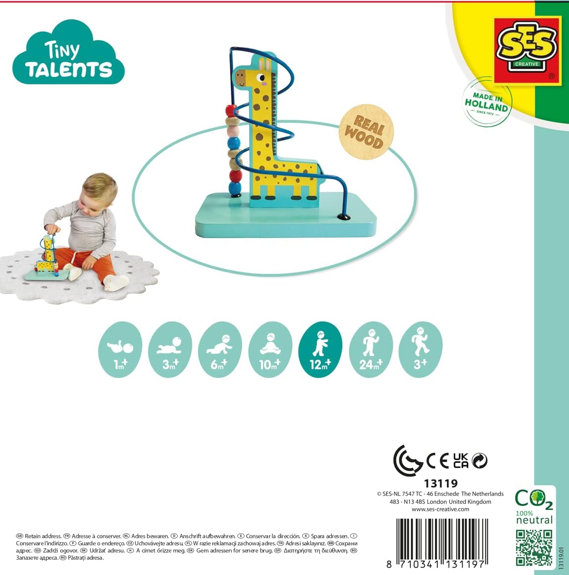 SES Creative 13119 Bead Maze Giraffe, Small