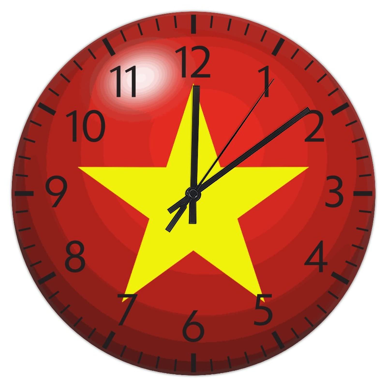 Horloge murale pour salon et chambre décoration ronde 30,5 cm Vietnam