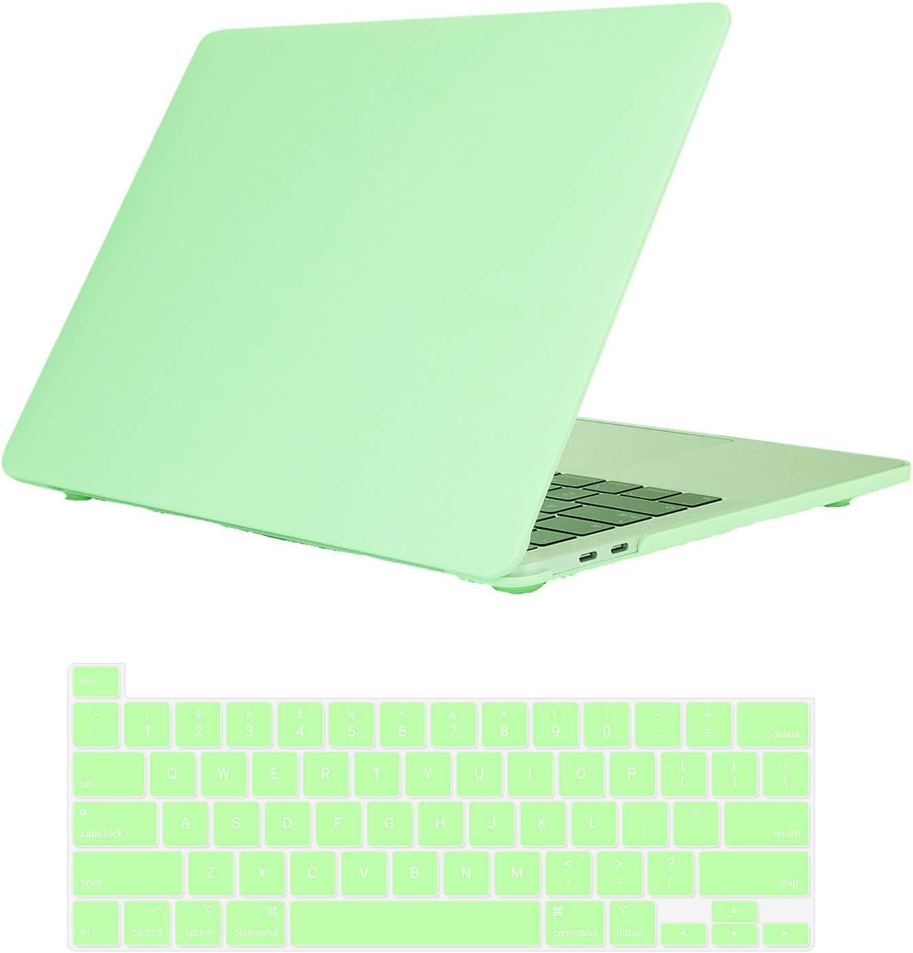 Se7enline Compatible with MacBook Pro 15 Case 2016 2017 2018 2019 Released Matte Frost Hard Cover for Mac Pro 15.4" with Retina Display A1707/A1990 Touch Bar Version &Keyboard Cover,Midnight Green