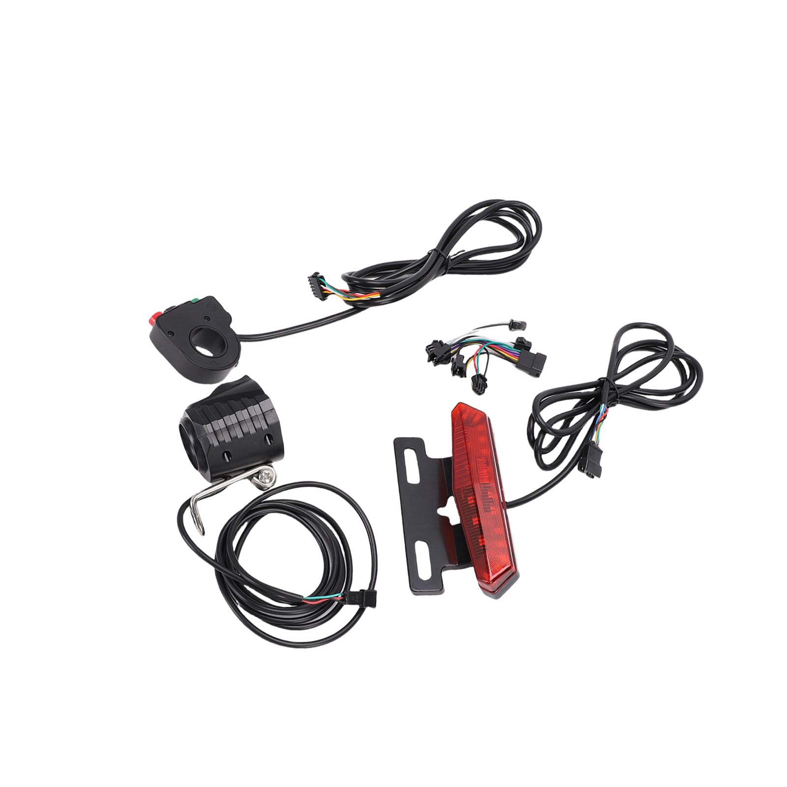 Dpofirs Ensemble de Feux Avant et Arrière économes en énergie pour Vélos électriques avec Commande par Interrupteur à clé à 5 Broches pour Une Meilleure visibilité et sécurité dans des Conditions de