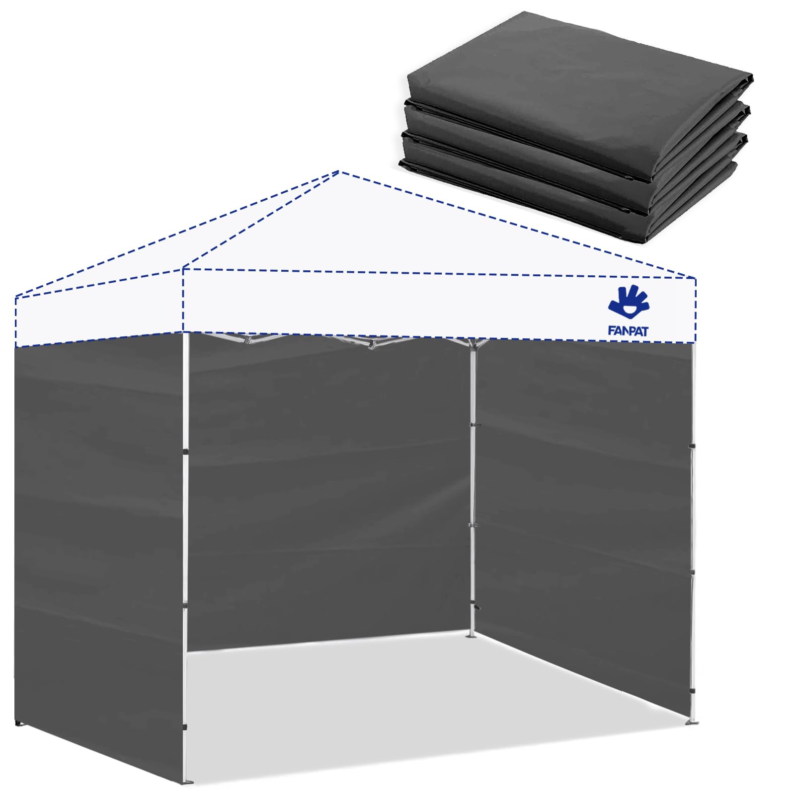 Photo 1 of Fanpat Instant Canopy Tent Sidewalls for 10x10 Pop Up Canopy Waterproof (Dusk Gray, 3 Sidewalls)