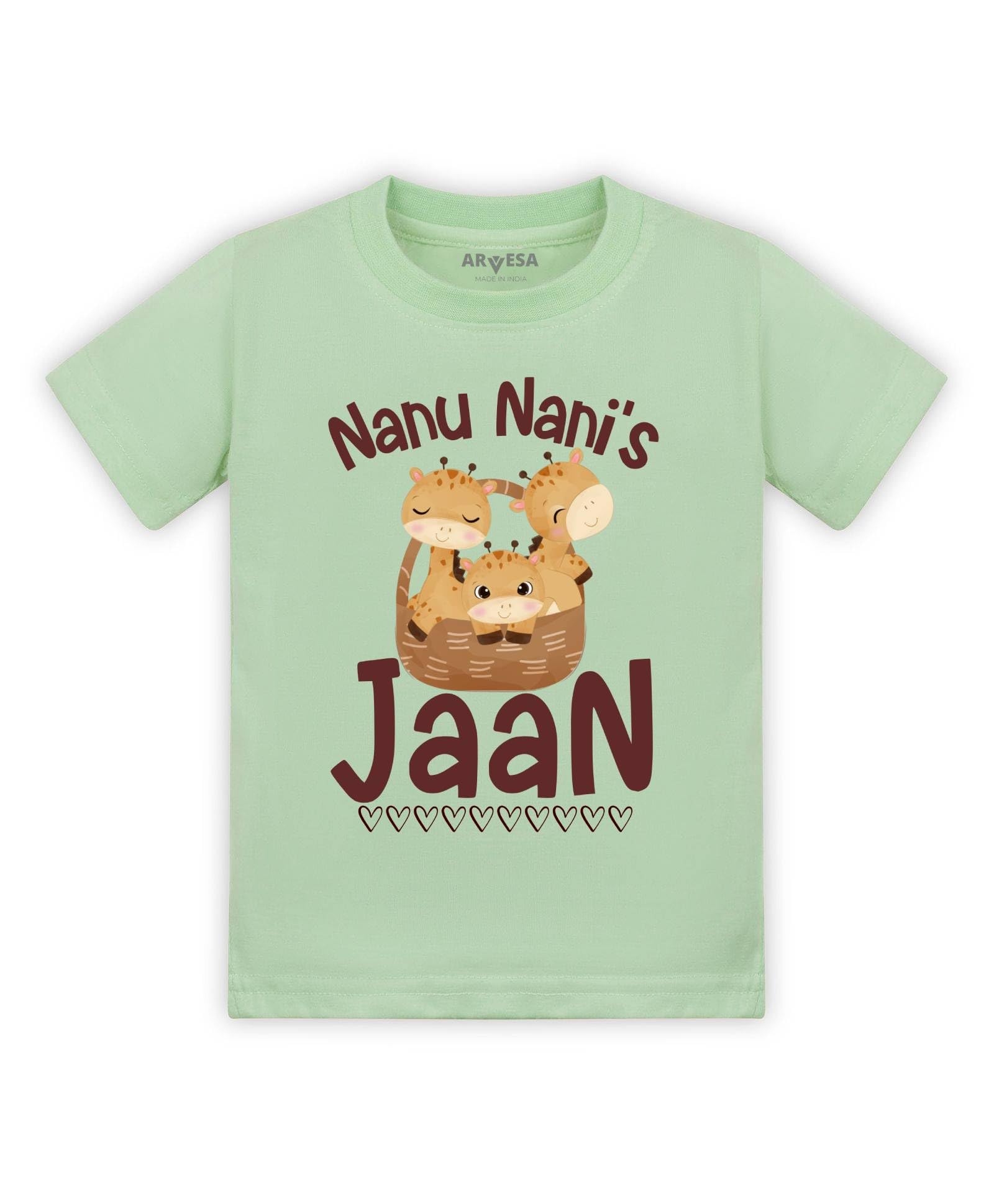 ARVESA Nanu Nani'S Jaan TS-1258 Nana Nani Baby Tshirt for Kids Boys & Girls Half Sleeves Round Neck Clothes Tshirt for Kids Boys 1 Months to 6 Years Dress-image-11
