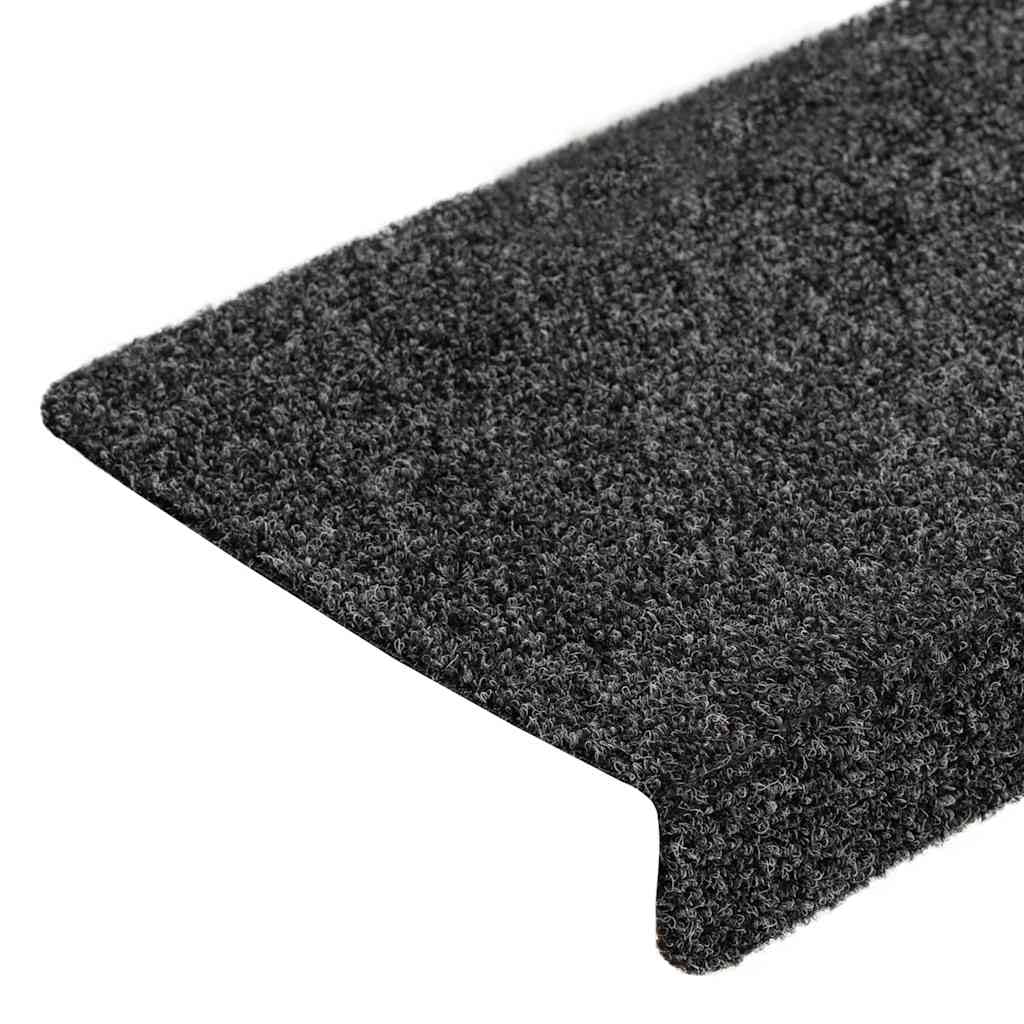 Tapis d'escalier Autocollants, 20 pièces, 65 x 21 x 4 cm, Gris, Bord rectangulaire Marchettes d'escalier, Moquette Escalier de sécurité d'intérieur Antidérapant pour Aînés