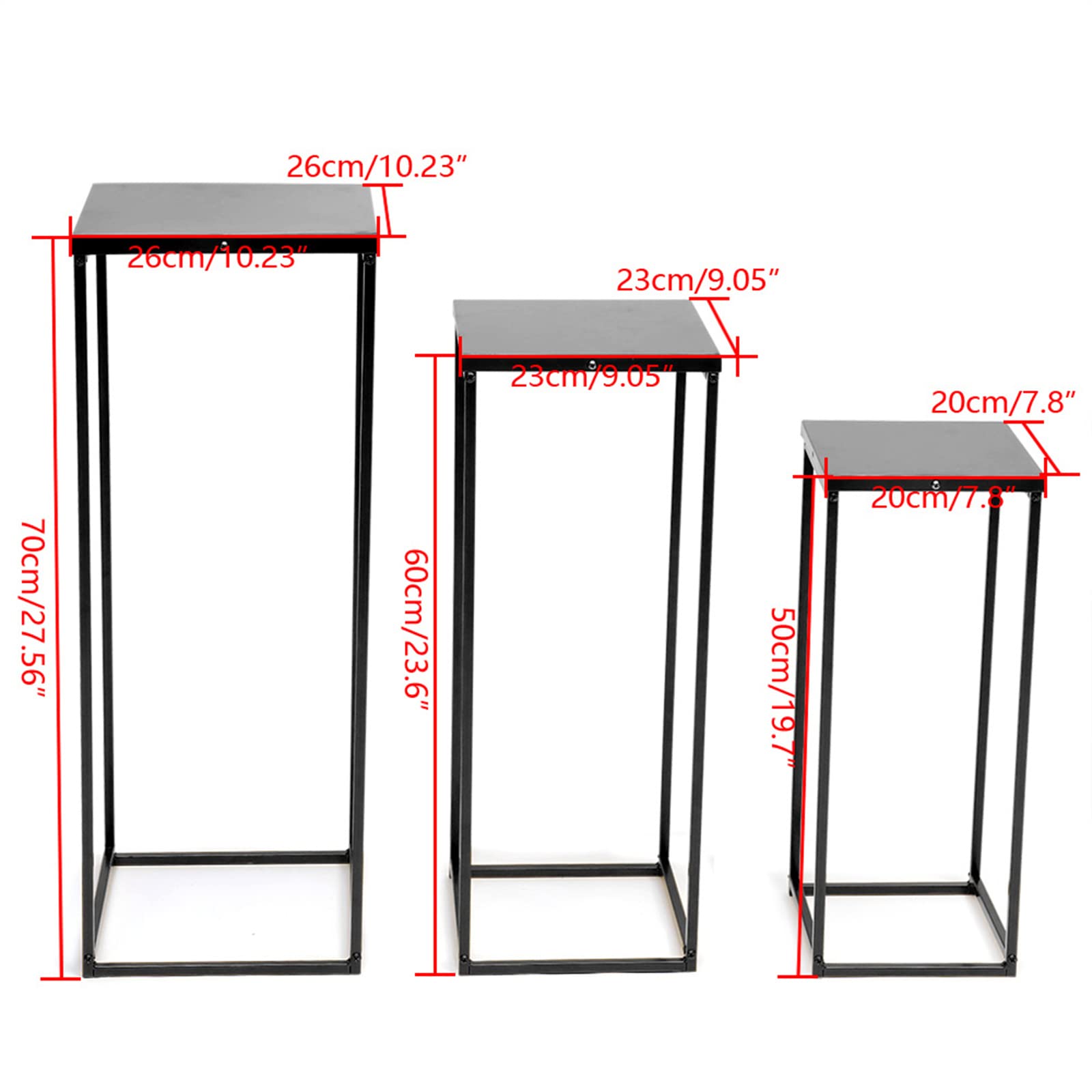 Soporte Para Macetas De 3 Niveles – Acero Con Recubrimiento Plástico, 600 Mm De Alto – Ideal Para Plantas Grandes