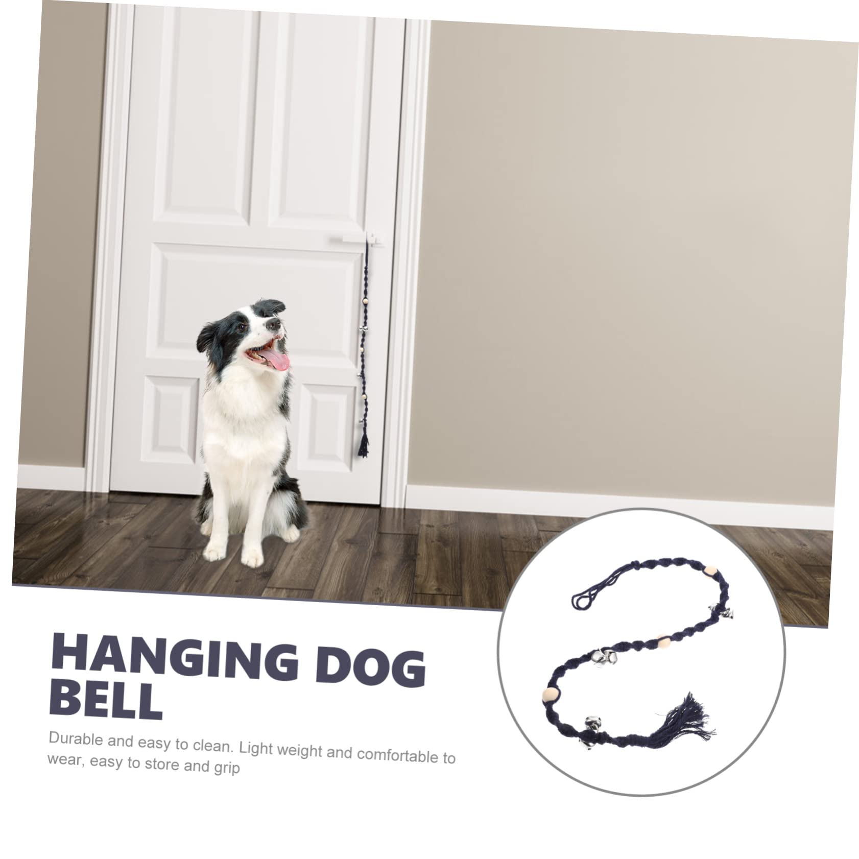 Mikikit Cotton Rope Navy Bell Dog Door Bell Professional Dog Door Bell Hand-Weaving Dog Doorbell