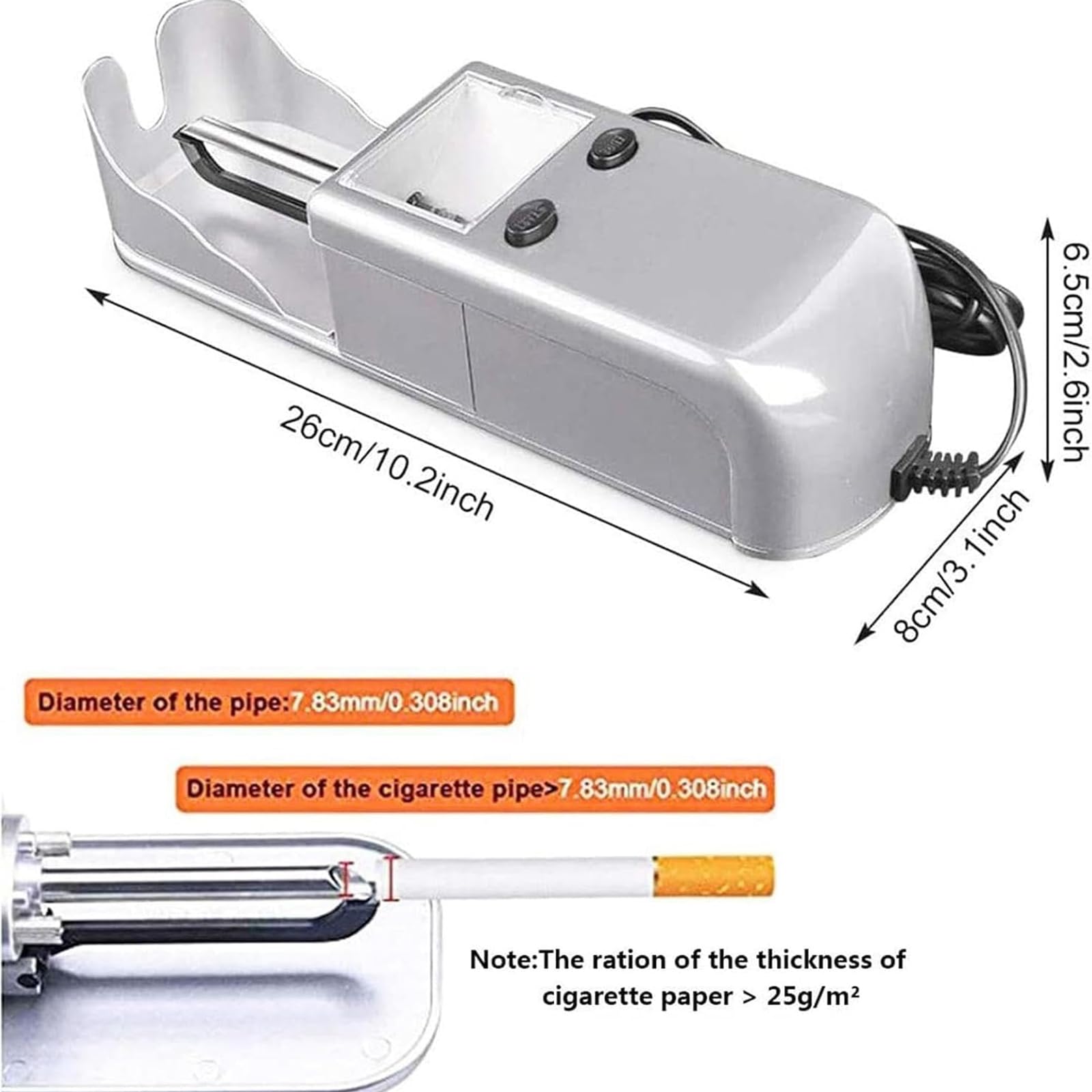 zwijarka， Automatyczna maszyna do skręcania papierosów, przenośna metalowa elektryczna maszyna do skręcania tytoniu DIY narzędzie do palenia do wyrobu papierosów