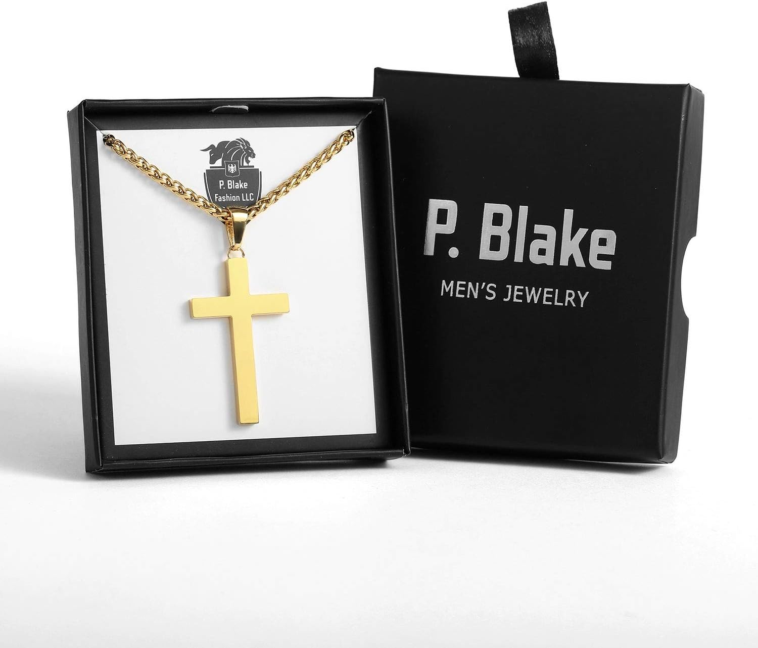 P. BLAKE Stainless Steel Cross Pendant Necklace for Men Boys, Christian Cross Pendant with 16-24 Inches Chain Cross Necklace Jewelry Gifts - Image 6
