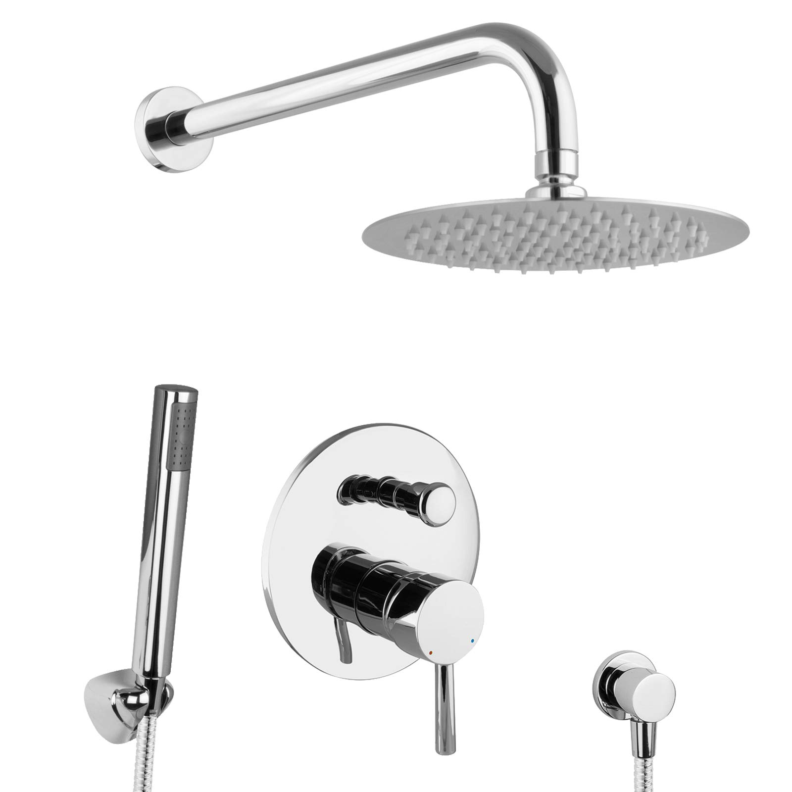Paul gurkes douche à effet pluie tête de douche 20 cm acier inoxydable Kit complet rond laiton