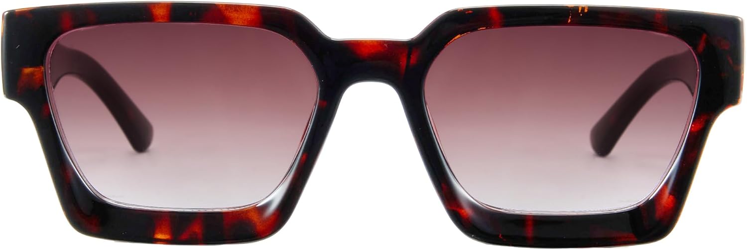 Cyxus Square Chunky Frame Sunglasses Womens Men Tangle Free Retro 90s Stylish Sun Glasses UV400 Protection 1252 - Image 2