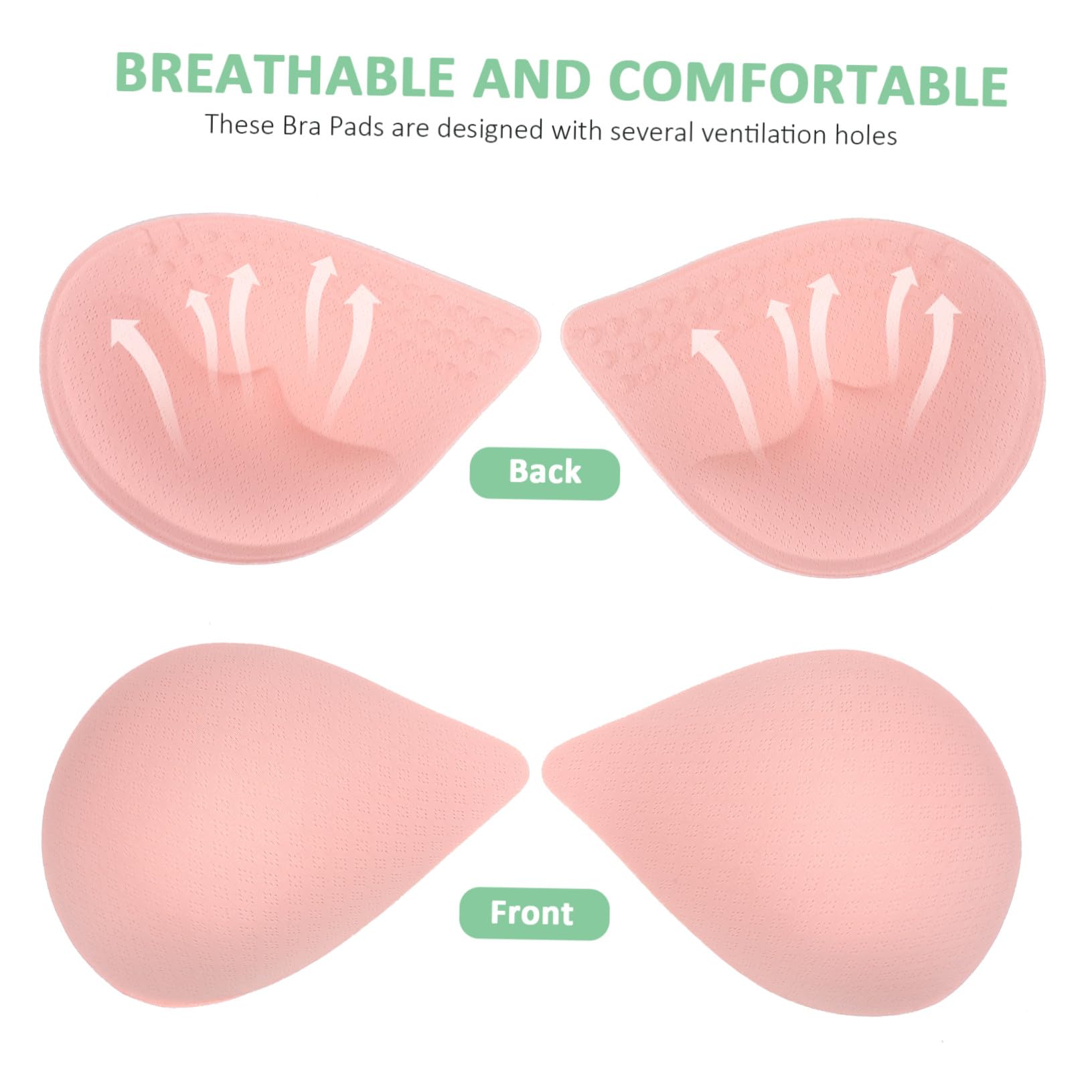 FOMIYES 12 pares Almohadillas Sujetador Flexibles y Transpirables Rellenos Desmontables para Mujer Compatible con Tops sin Tirantes Bikinis y Sujetadores Deportivos Material y Elástico