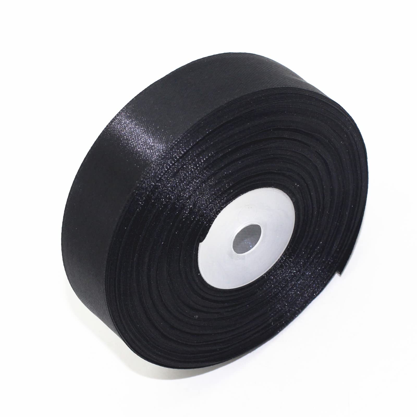 Selling Wonderful 1" Solid Satin Ribbon 50 Yards Roll for Wedding Details, Sewing Projects, Gift Wrapping, Invitation Embellishments and Crafting Projects Etc (Black)