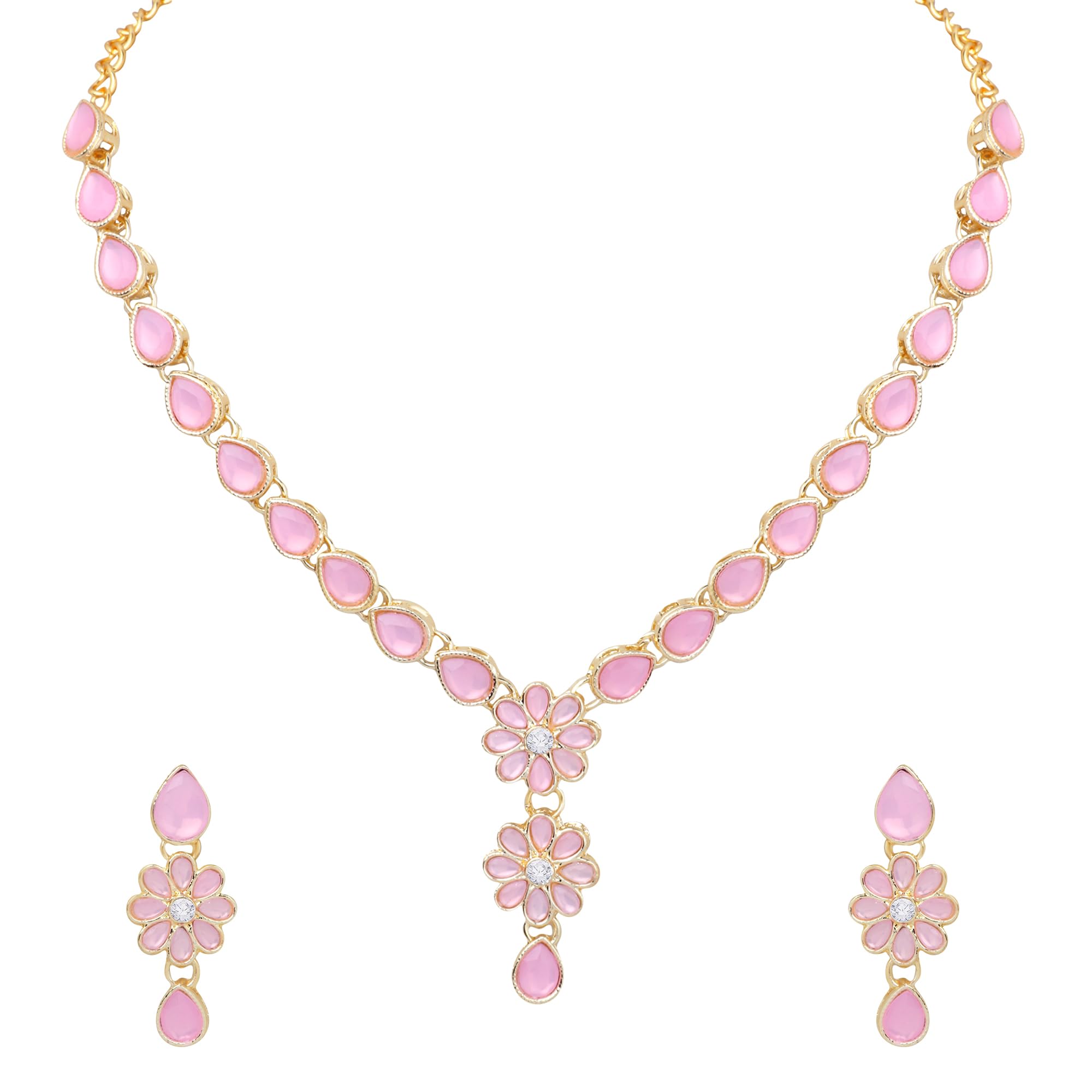 Atasi International Gold Plated Purple Crystal Necklace Jewellery Set with Earrings For Women & Girls for Party, Wedding, Festive (PU5795) (B0D1NXLPBH) Amazon Price History, Amazon Price Tracker