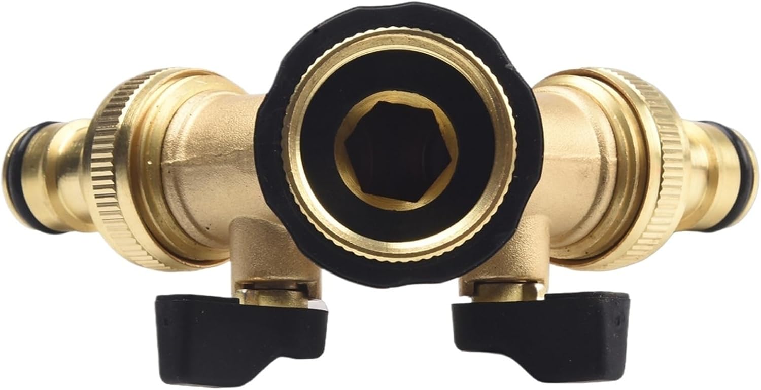 Garden Adjustable Flow Control Double Hose Pipe Connector Fitment High Efficiency Individual Valves