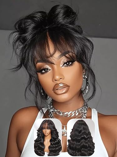 Miniatura 5 de Julia Hair Bye Bye Knots - Peluca de flequillo para cortina, sin pegamento, esponjosa, natural, suelta, precortada, 7 x 5, HD, encaje frontal,