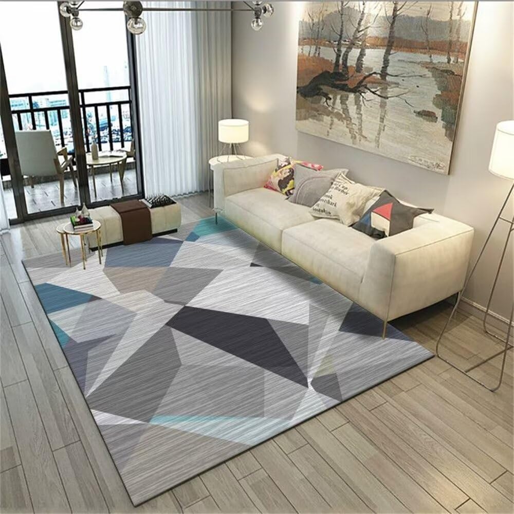 Tapis poil court anti-taches gris 50x80cm pour protéger le sol d'une chambre de garçon
