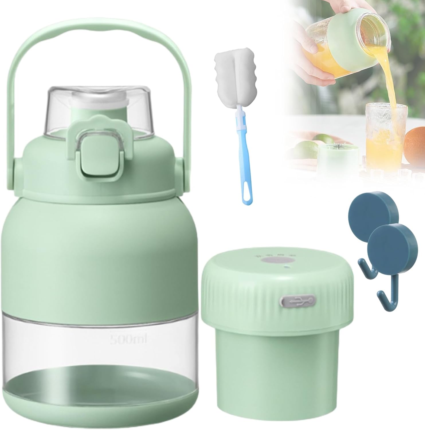 Electric Citrus Juicer 28 Oz, Gemet Bpa-Free Electric Citrus Juicer 17 OZ, Straw, Two Lids, Portable Blender for Smoothies, Shakes, Food, Multifunctional Large-Capacity Wireless Blender