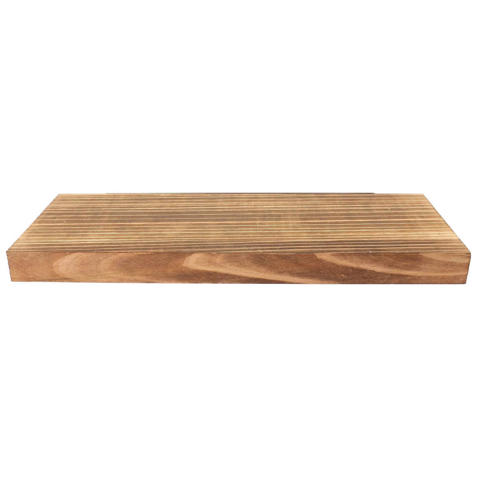 Étagère murale flottante en bois et fer marron à grande capacité
