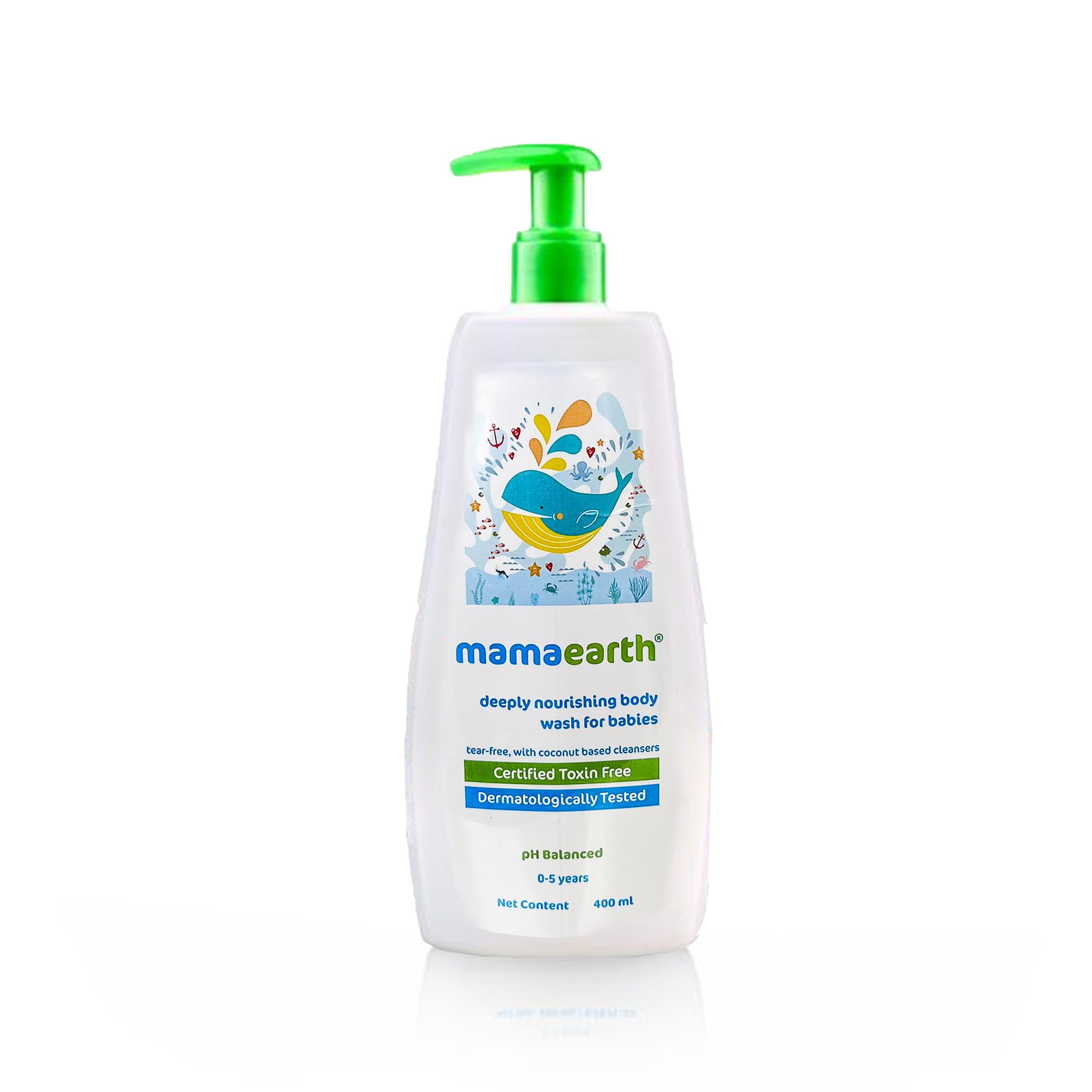 MAMAEARTHDeeply Nourishing Baby Body Wash | Tear Free Formula with Natural Cleansers | Hydrating Coconut & Jojoba Oil | Moisturizes Delicate Skin of Babies | 13.53 Fl Oz (400ml)