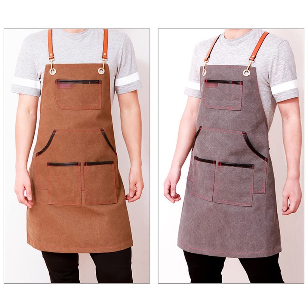 Grembiule da Barista Regolabile Grembiule uomo e Grembiule Chef Grembiule delle donne con le tasche cottura e forno vestiti possono essere lavati in lavatrice Grembiule da Lavoro ( Color : D )