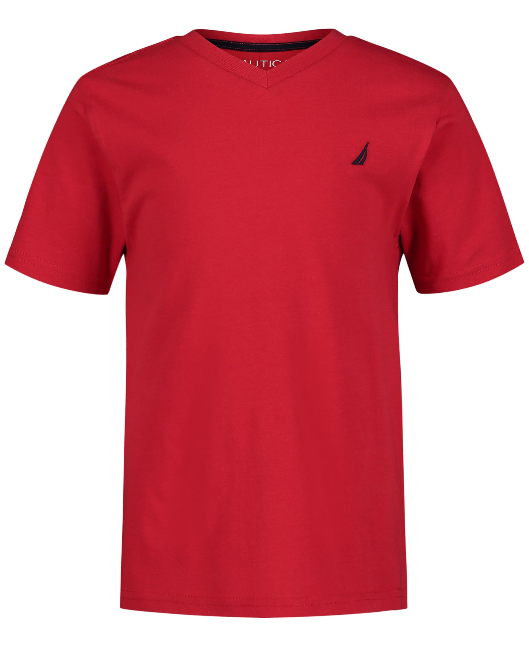 Nautica Boys' Short Sleeve Solid V-Neck T-Shirt, Soft, Comfortable, Relaxed Fit