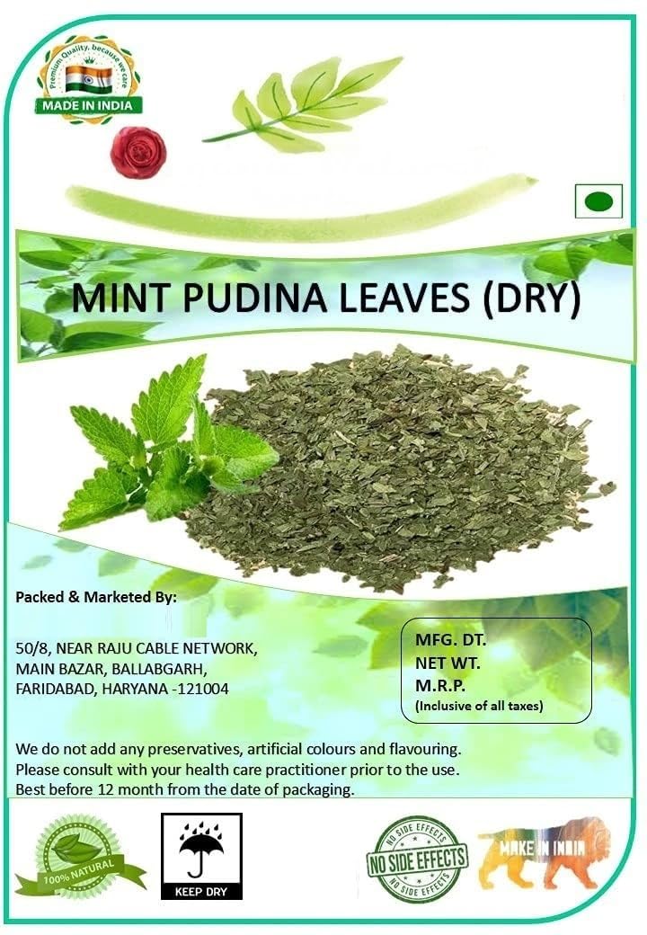 AM Mint Pudina Leaves - 200 GMS (पुदिना पत्ति)| Pudina On Sun Roof Dry Leaves