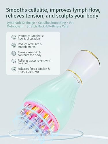 Miniatura 2 de Masajeador de drenaje linfático y herramienta de masaje, máquina de esculpir cuerpo y fascista para celulitis con microcorriente, luz, calor y