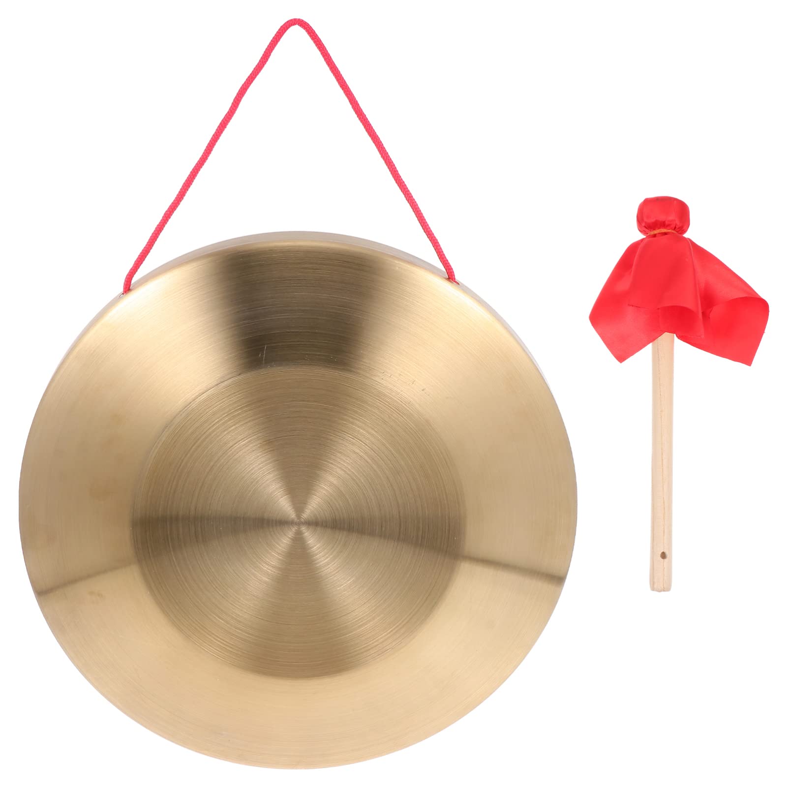 Generic Gong Cinese in Rame, con Bacchetta, Tam Tam Gong, Strumento Musicale e Tradizionale, per Casa e Ufficio, 22X22X1.5CM