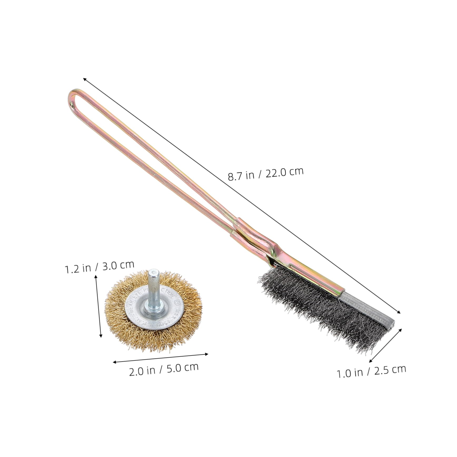 SOLUSTRE 2pcs Wire Wheel Brush Set Wheel Hub Rust Remover Tool for Car Stainless Brush