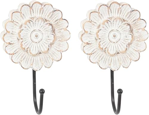 dwellington Ganchos de madera envejecidos para colgar en la pared, colgador decorativo vintage pequeño para llaves, bolsos, toallas (colgador largo