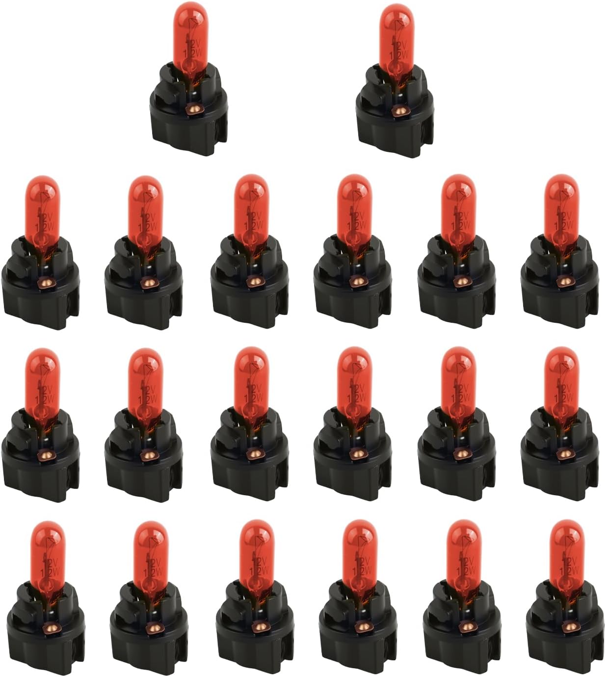 20PCS Halogen Instrument Cluster Bulbs Kit,T5 17 57 79 86 207 286 306 2721 Dash Light Bulbs for Car Gauge Cluster,12V High Brightness Dash Lights for Car Interior Replacement