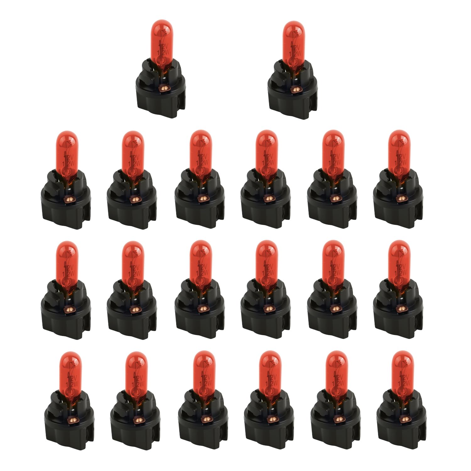 20PCS Halogen Instrument Cluster Bulbs Kit,T5 17 57 79 86 207 286 306 2721 Dash Light Bulbs for Car Gauge Cluster,12V High Brightness Dash Lights for Car Interior Replacement