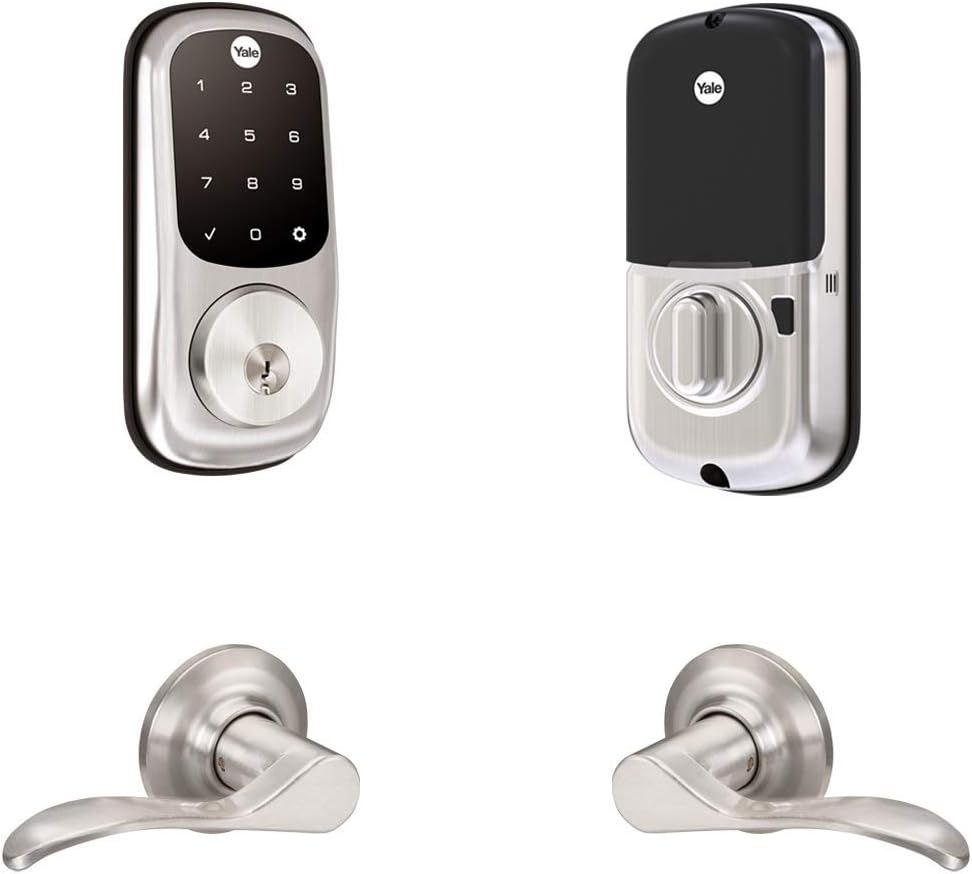 Security B-YRD226-ZW-NW-619 Yale Assure Lock Z-Wave Norwood Works with Ring Alarm, Smartthings, and Wink Smart Touchscreen Deadbolt with Matching Lever, Satin Nickel