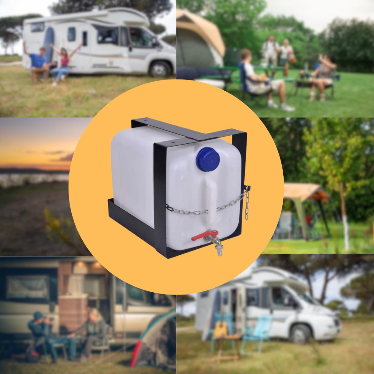 Wasserkanister 20l aus Kunststoff, Wasserbehälter mit Hahn, Trinkwasserkanister Kanister Behälter Wassertank, Kunststoffkanister, für Haus-, Garten-, Auto- und Camping usw, dichten Verschluss