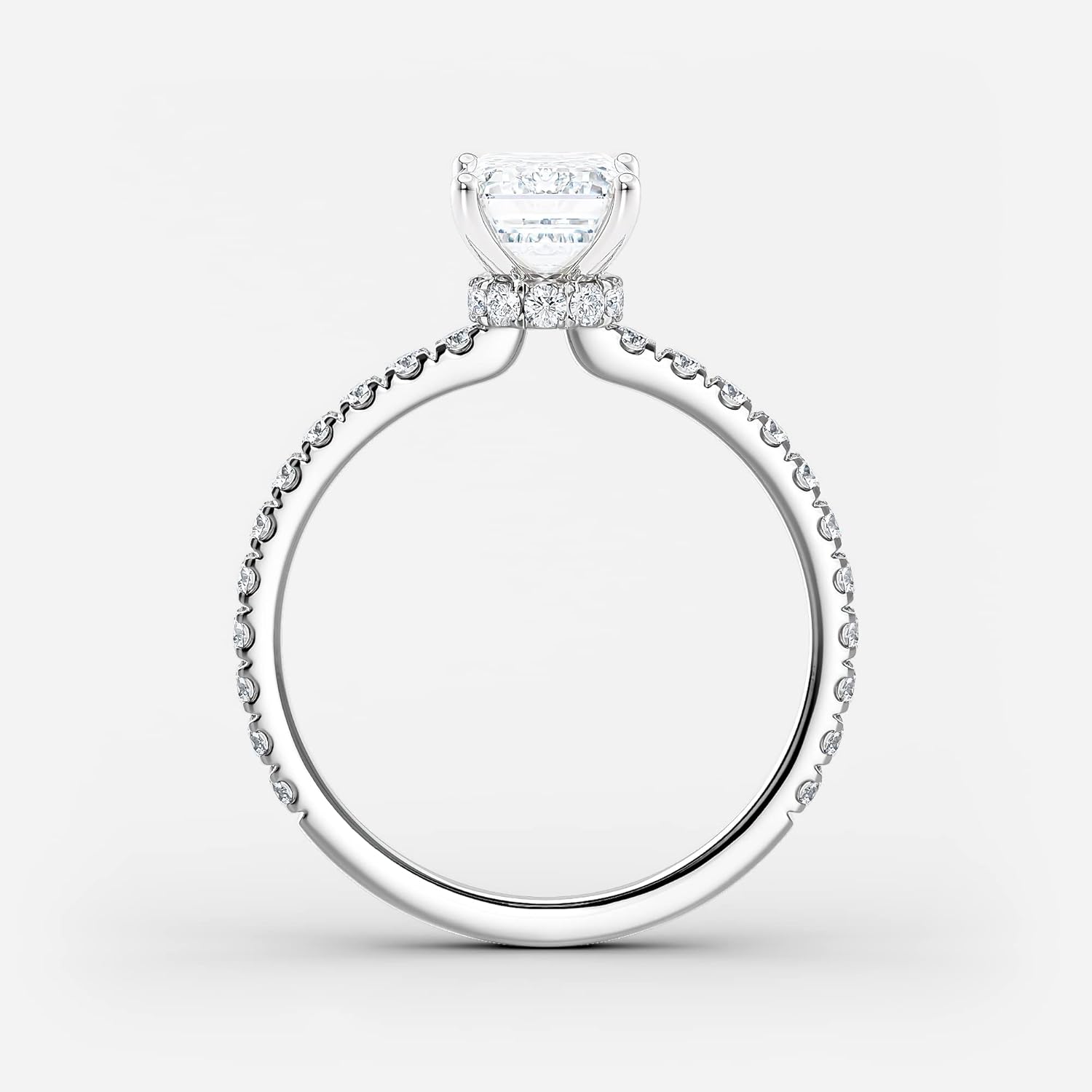 Diamond Wish IGI Certified 1 to 2 1/5 Carat Emerald Cut Lab Grown Diamond Ribbon Halo Engagement Ring for Women in 14k Gold with Side Stones (I-J, VS-SI, cttw) Anniversary Promise Ring Size 4 to 9
