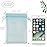 HRX Package 100pcs Organza Favor Bags 4 x 6 inch, Light Blue Mesh Bags Drawstring Sheer Jewelry Pouches for Small Gift Baby Shower Party Candy
