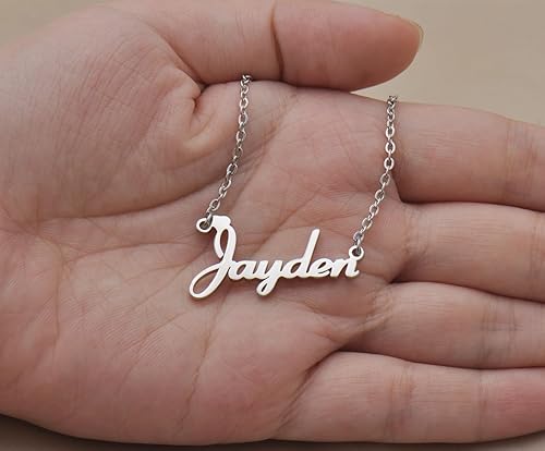 Miniatura 3 de Aoloshow Collar con nombre personalizado, pulsera y aretes Hecho a medida con cualquier nombre, joyería de acero inoxidable para mujeres, regalo de
