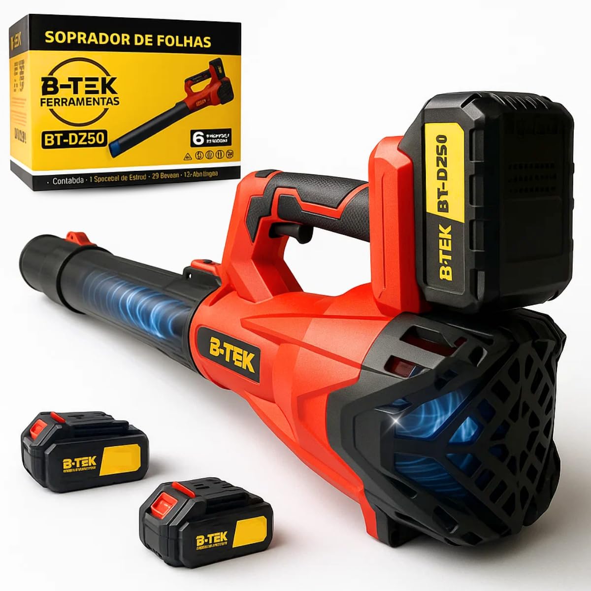 Soprador de Folhas a Bateria 21 V – Potência Turbo 450 km/h, Sem Fio, Portátil e Leve