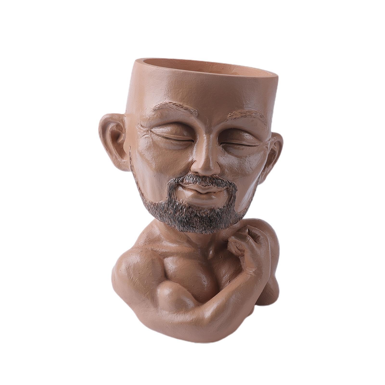 mophrati Decorative for Creative Face Planters Beefcake Guy Model Flower