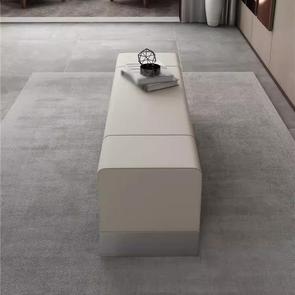 Generico Panca Leggera di Lusso Italiana - Elegante Sgabello per Soggiorno, Camera da Letto e toletta - Semplice Panca portascarpe con Comodi poggiapiedi - 150x42x45 cm