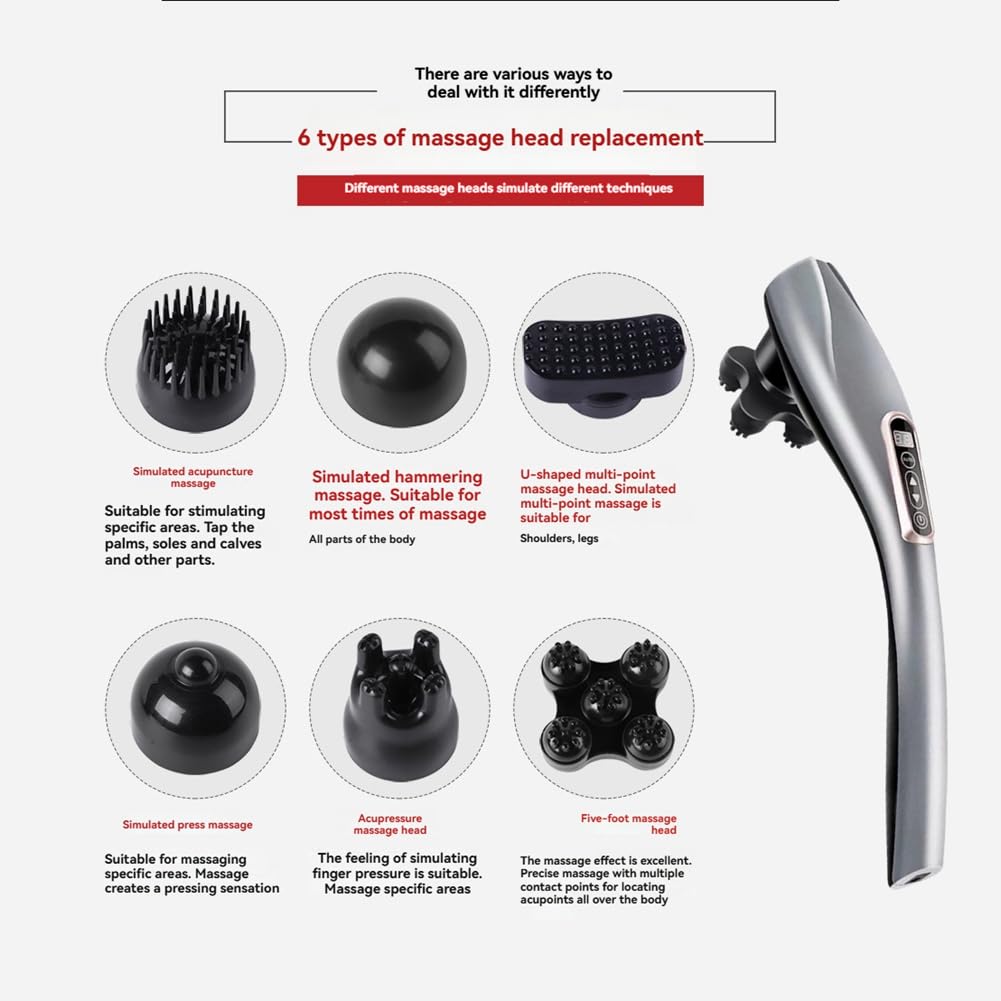 MultiiHandheld Massage LCD-Display 12 10 Geschwindigkeiten Kabelloser Massager Wiederaufladbar Vollkörper Muskelentspannung