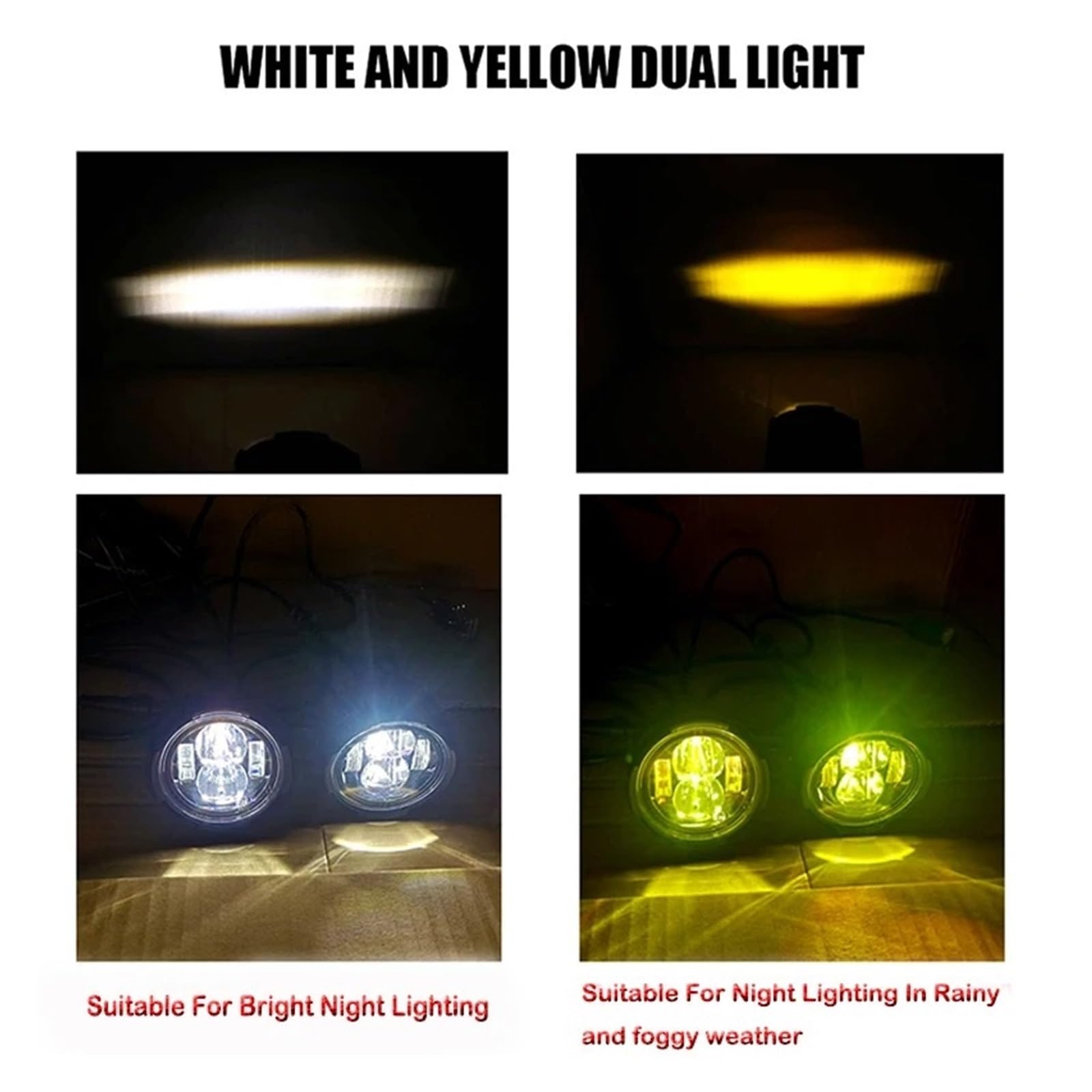 SANCAK Fari Per Motociclette Fendinebbia Per Moto Lampada Di Guida Ausiliaria A LED Faretti Per Fari Per Interruttore Cablato 100 W Bicolore